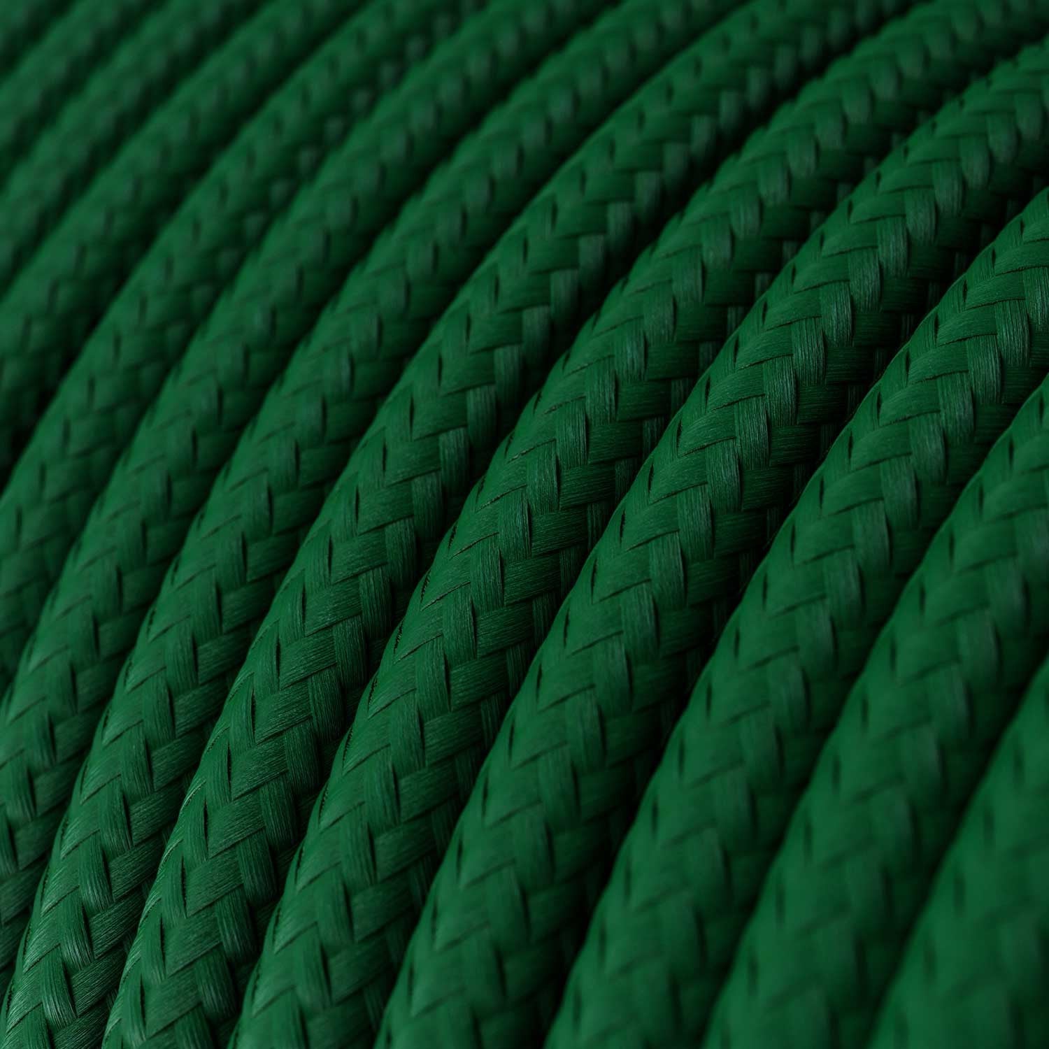 Round 3 Core Electrical Cable Covered with Rayon in Dark Green - XZ3RM21 - Uneeka